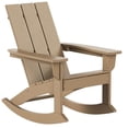 thumbnail image 1 of Costaelm Palms Outdoor HDPE Plastic Adirondack Rocking Chair, Weathered Wood, 1 of 8