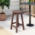 thumbnail image 1 of Costaelm Paradise 24" HDPE Round Outdoor Patio Counter Height Bar Stool, Dark Brown, 1 of 8