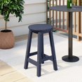 thumbnail image 1 of Costaelm Paradise 24" HDPE Round Outdoor Patio Counter Height Bar Stool, Navy Blue, 1 of 8