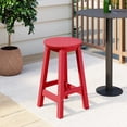 thumbnail image 1 of Costaelm Paradise 24" HDPE Round Outdoor Patio Counter Height Bar Stool, Red, 1 of 8