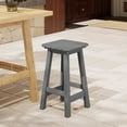 thumbnail image 1 of Costaelm Paradise 24" Outdoor Patio HDPE Square Counter High Backless Bar Stool, Gray, 1 of 8