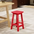 thumbnail image 1 of Costaelm Paradise 24" Outdoor Patio HDPE Square Counter High Backless Bar Stool, Red, 1 of 8