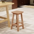 thumbnail image 1 of Costaelm Paradise 24" Outdoor Patio HDPE Square Counter High Backless Bar Stool, Teak, 1 of 8