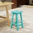 thumbnail image 1 of Costaelm Paradise 24" Outdoor Patio HDPE Square Counter High Backless Bar Stool, Turquoise, 1 of 8