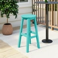 thumbnail image 1 of Costaelm Paradise 29" HDPE Round Outdoor Patio Bar Stool, Turquoise, 1 of 8