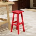 thumbnail image 1 of Costaelm Paradise 29" Outdoor Patio HDPE Square Backless Bar Stool, Red, 1 of 8