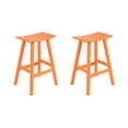 thumbnail image 1 of Costaelm Paradise 29" Poly Plastic Outdoor Patio Bar Stool (Set of 2), Orange, 1 of 7