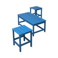 thumbnail image 1 of FADINGFREE 3-Piece Outdoor Table Set with Adirondack Style, 1 Outdoor Coffee Table and 2 Patio Side Table, Square, Pacific Blue, 1 of 10