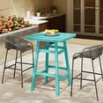 thumbnail image 1 of Costaelm Paradise 30" Square Outdoor Patio Bistro Bar Table With Umbrella Hole, Turquoise, 1 of 9