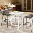 thumbnail image 1 of Costaelm 30" Square Outdoor Patio Counter High Bistro Bar Table With Umbrella Hole, All-Weather Patio Bar Table , White, 1 of 9
