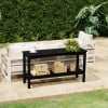 thumbnail image 1 of Costaelm Paradise 55" Outdoor Patio HDPE Adirondack 2-Tier Shelf Console Table, Black, 1 of 14