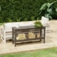 thumbnail image 1 of Costaelm Paradise 55" Outdoor Patio HDPE Adirondack 2-Tier Shelf Console Table, Weathered Wood, 1 of 14