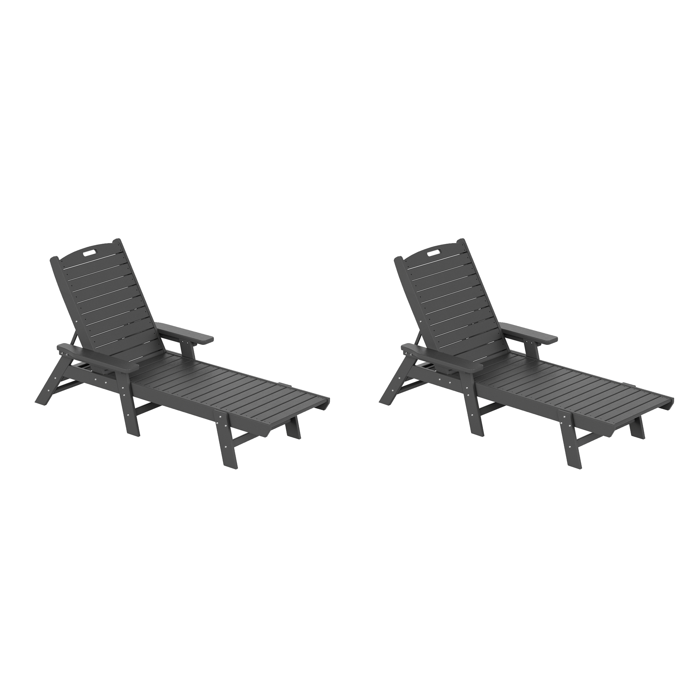 Costaelm Paradise Adirondack Outdoor Chaise Lounge with Arm (Set of 2), Gray - image 1 of 8