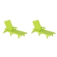 thumbnail image 1 of FADINGFREE Adirondack Outdoor Chaise Lounge with Arm (Set of 2), Lime Green, 1 of 8