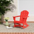 thumbnail image 1 of FADINGFREE Outdoor Patio Rocking Chair, All-Weather HDPE Patio Rocker with Wide Armrests for Porch, Lawn & Garden, Red, 1 of 9