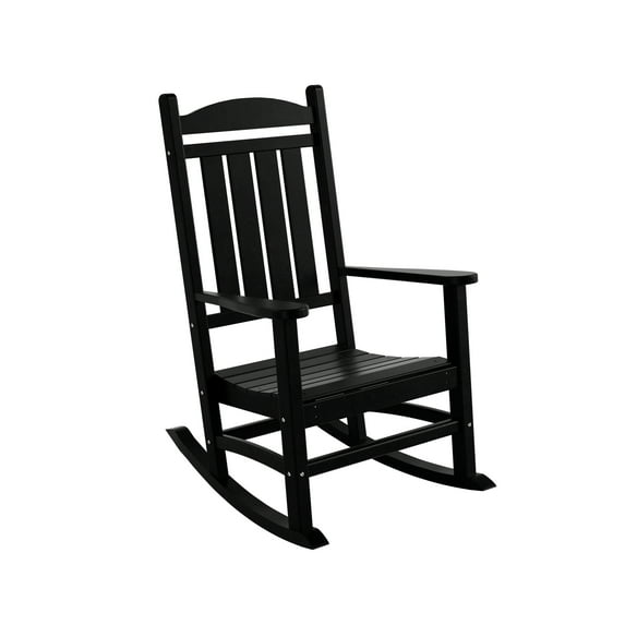 Costaelm Paradise Classic Plastic Porch Rocking Chair, Black