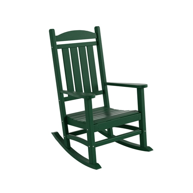 Costaelm Paradise Classic Plastic Porch Rocking Chair, Dark Green