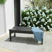 Costaelm Paradise HDPE Poly Plastic Backless Outdoor Bench, Gray