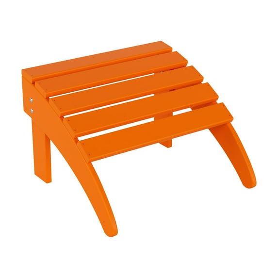 Costaelm Paradise Outdoor Folding Adirondack Ottoman, Orange