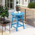 thumbnail image 1 of FADINGFREE Outdoor HDPE 35" Round Counter Height Patio Bar Table, Pacific Blue, 1 of 9