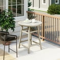 thumbnail image 1 of Costaelm Paradise Outdoor HDPE 35" Round Counter Height Patio Bar Table, Sand, 1 of 9