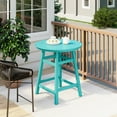 thumbnail image 1 of Costaelm Paradise Outdoor HDPE 35" Round Counter Height Patio Bar Table, Turquoise, 1 of 9