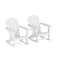 thumbnail image 1 of CostaElm Outdoor Patio Rocking Adirondack Chair Set of 2, All Weather Plastic HDPE Adirondack Chairs, White, 1 of 9