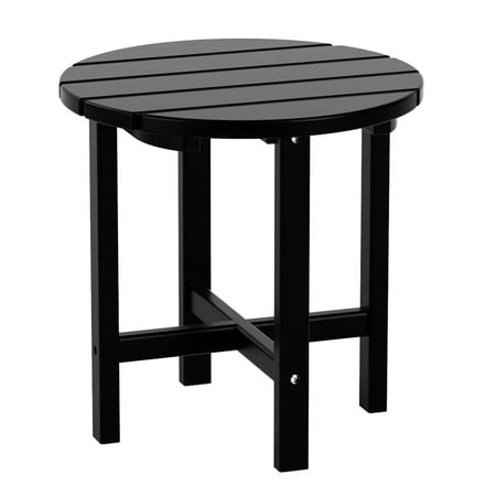 Costaelm Paradise Round 18" Adirondack Side Table, Black