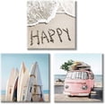 thumbnail image 1 of Costal Canvas Wall Art Pictures: Surfboards & Pink Car on Sand Artwork Canvas Painting for Living Room (12\u201d x 12'''' x 3 Panels), 1 of 6