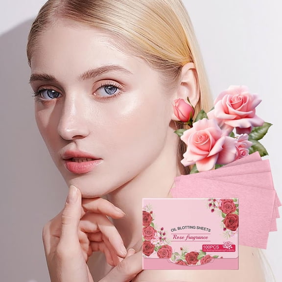 Costeam 0.21 Oz Heart Rose Facial Oil Blotting Paper,Absorbent Paper for Oil Control and Fresh Skin