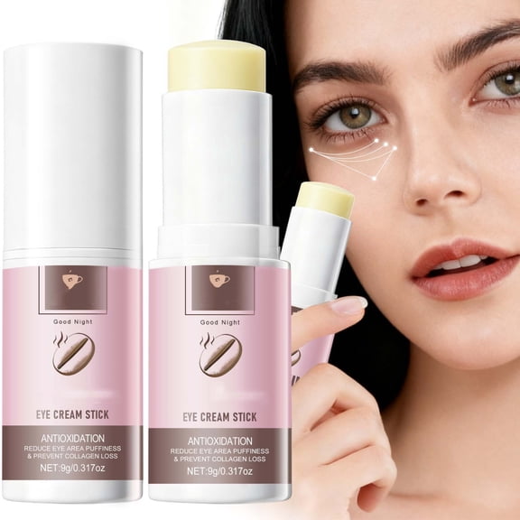 Costeam 0.32 Oz Caffeine Infused Eye Stick Nourishing Hydrating for Tired Eyes，Caffeine Eye Balm for Dark Circle Reduction Puffiness Relief Hydration and Refreshed Eye Area