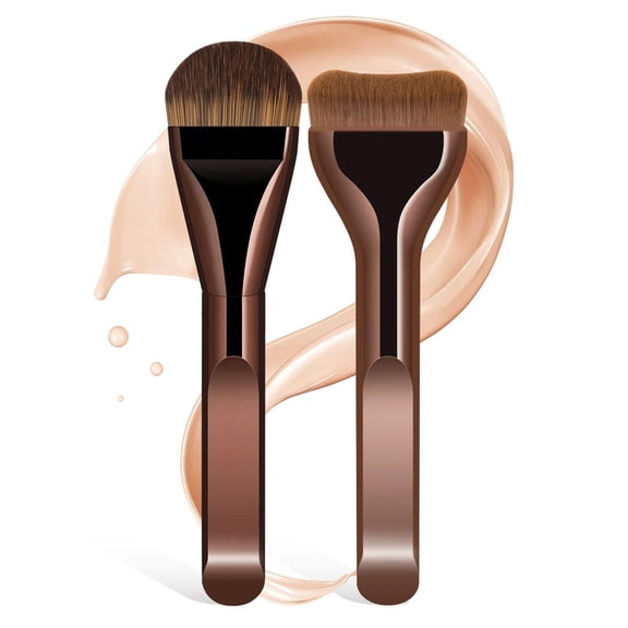 Costeam 2 Piece Concealer and Foundation Brush Set Multi Function Makeup Brush Kit for Face Makeup,Dual Purpose Brush for Concealing and Blending