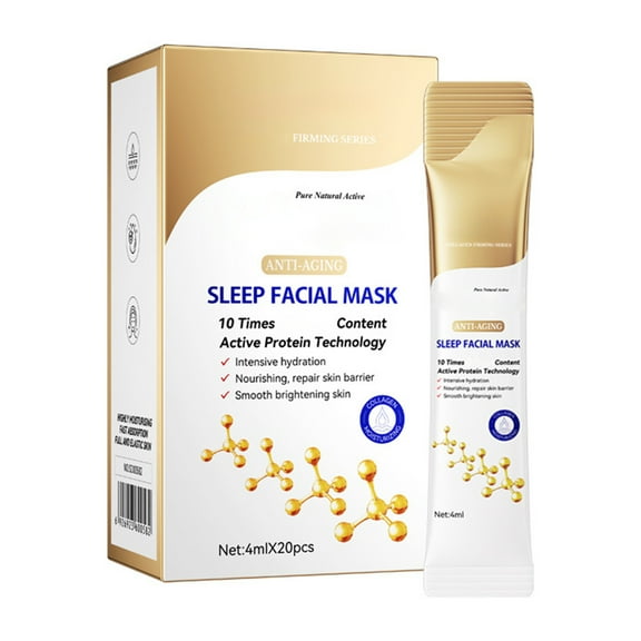 Costeam 20 Counts Collagen Anti Wrinkle Sleeping Mask Patches,Nourishing Pads for Overnight Wrinkle Reduction and Skin Firming