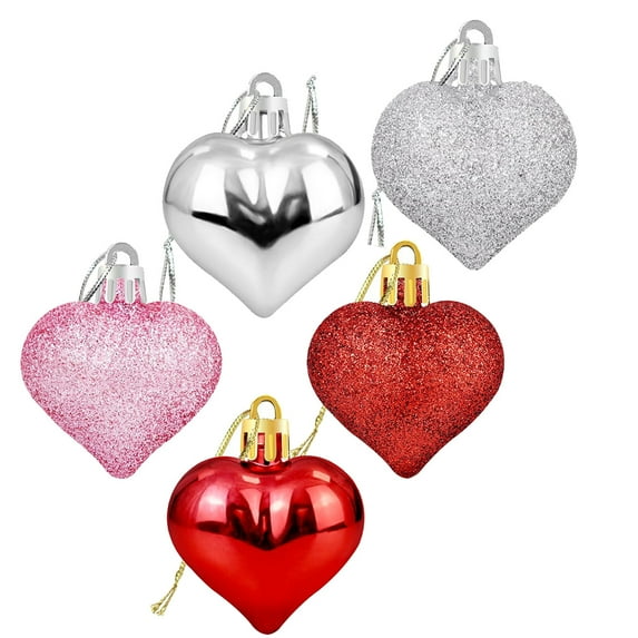 Costeam 24 Pack Valentine's Day Heart Shaped Hanging Ornament,Romantic Mini Pendant For Home And Party Decor