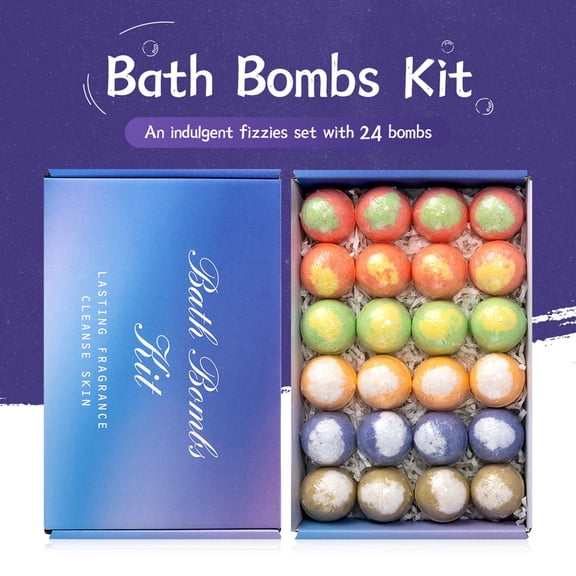 Costeam 24 Piece Bath Bomb Gift Set Fizzing Bath Bombs for Relaxing Bath,Luxury Set for Skin Moisturizing and Spa Experience