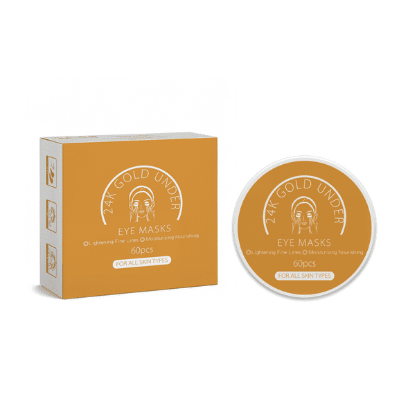 Costeam 24K Gold Eye Mask 60 Piece Set Luxury Formula Brightens and Hydrates Eye Area for Radiant Look