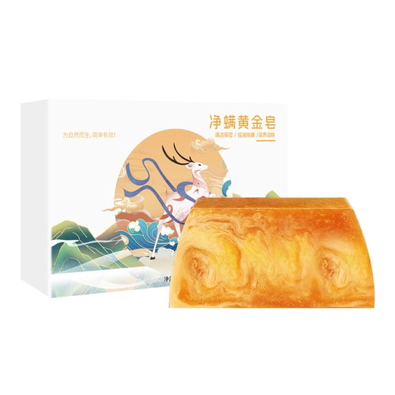 Costeam 3.5 Oz Gold Infused Trapezoid Soap Bar with Gift Box and Foaming Net,Luxury Gold Soap for Gentle Cleansing Skin Brightening and Gift Giving