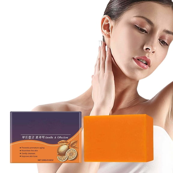 Costeam 3.5 Oz Vitamin C Infused Cleansing Bar Brightening for Face and Body，Antioxidant Soap Bar for Gentle Cleansing Radiance Boost and Skin Care