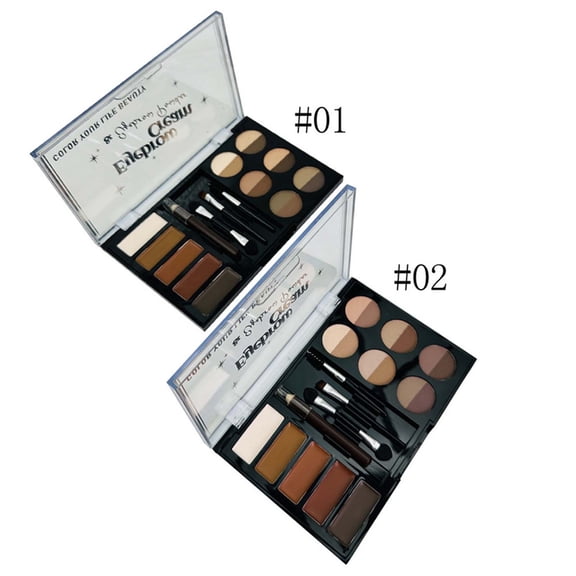 Costeam 3 In 1 Eyebrow Powder Cream and Pencil Palette，All In One Kit for Eyebrow Shaping and Defining