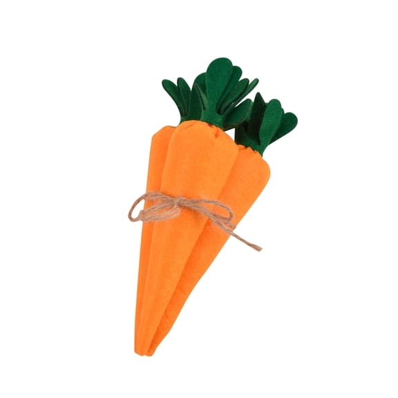 Costeam 3 Pack Easter Artificial Fabric Carrot Decoration，Festive Prop for Party Table and Holiday Scene Layout