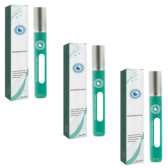 Costeam 3 Packs 0.27 Fl Oz Each Eye Roller Ball Essential Oil，Multi Pack Massage Oil for Eye Care and Relaxation