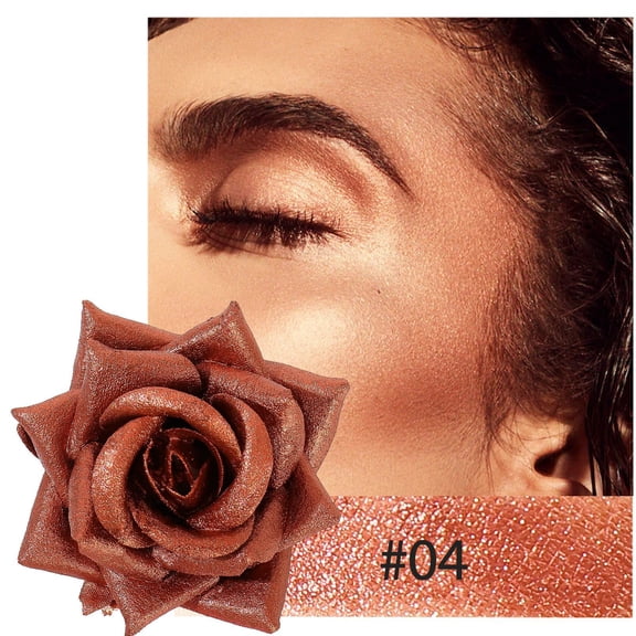 Costeam 3D Rose Shaped Highlighter and Blush Palette Shimmer Finish for Dimension and Glowing Cheek Makeup