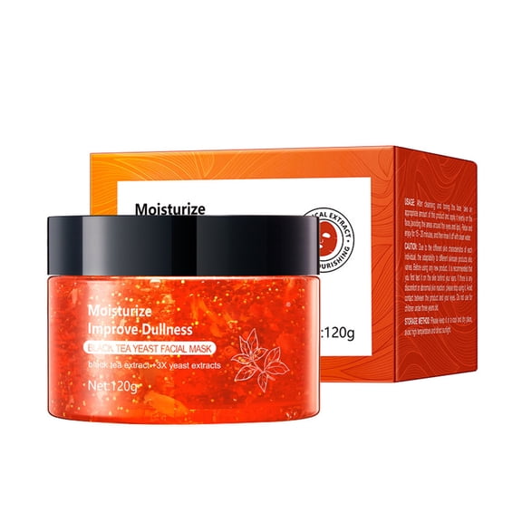 Costeam 4.23 Oz Black Tea Yeast Nourishing Facial Mask,Anti Aging Mask for Skin Rejuvenation and Glow