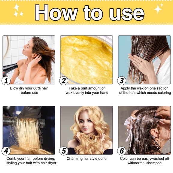 Costeam 4.23 Oz Temporary Hair Coloring Clay，Strong Hold for Hairstyling and Color Enhancement