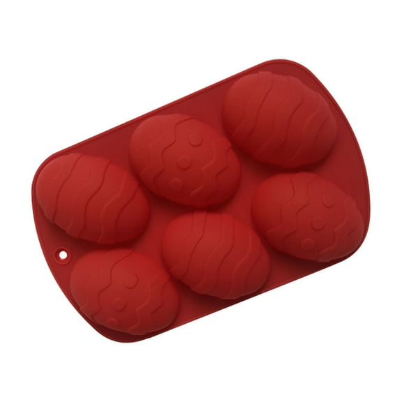 Costeam 6 Cavity Easter Egg Silicone Chocolate Mold，DIY Baking Tool for Holiday Candy and Dessert Making