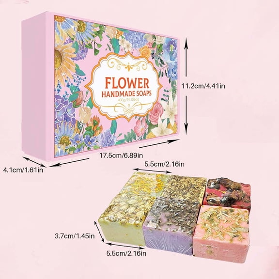 Costeam 6 Packs 3.53 Oz Each Flower Extract Soap Gift Set,Complete Kit for Face and Body Care