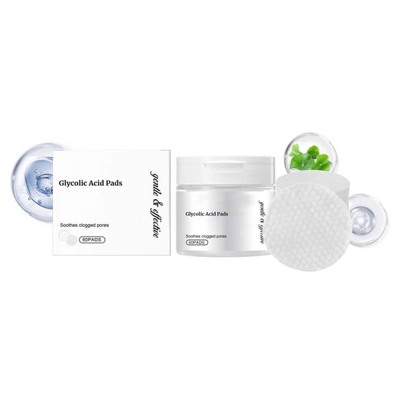 Costeam 60 Counts Glycolic Acid Exfoliating Pads，Disposable Pads for Gentle Exfoliation and Skin Renewal