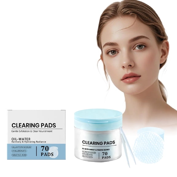 Costeam 70 Piece Salicylic Acid Infused Facial Toner Pad Exfoliating for Dull Skin，Disposable Toner Pad for Gentle Exfoliation Pore Minimizing and Skin Brightening