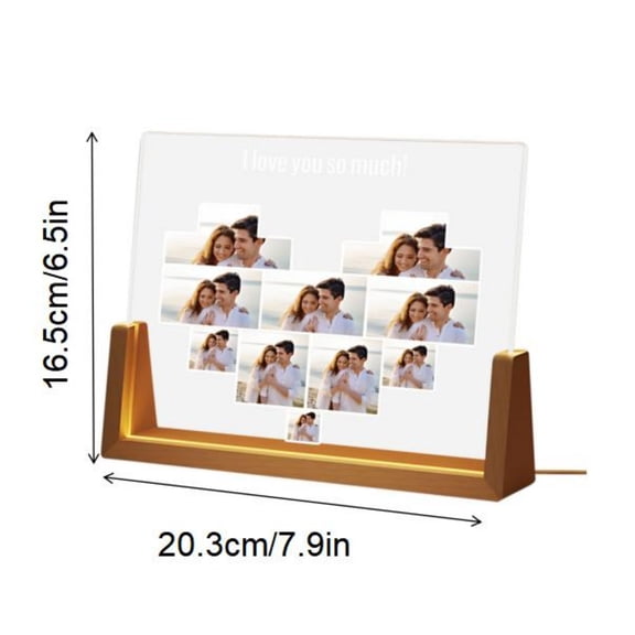 Costeam 8 Inch Custom Acrylic Night Light Single Color,Personalized Photo Lamp for Wedding Anniversary Gift and Home Decoration