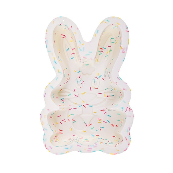 Costeam 8 Inch Easter Bunny Shaped Cake Mold，Colorful Non Stick Baking Pan for Holiday Dessert and Treat Making